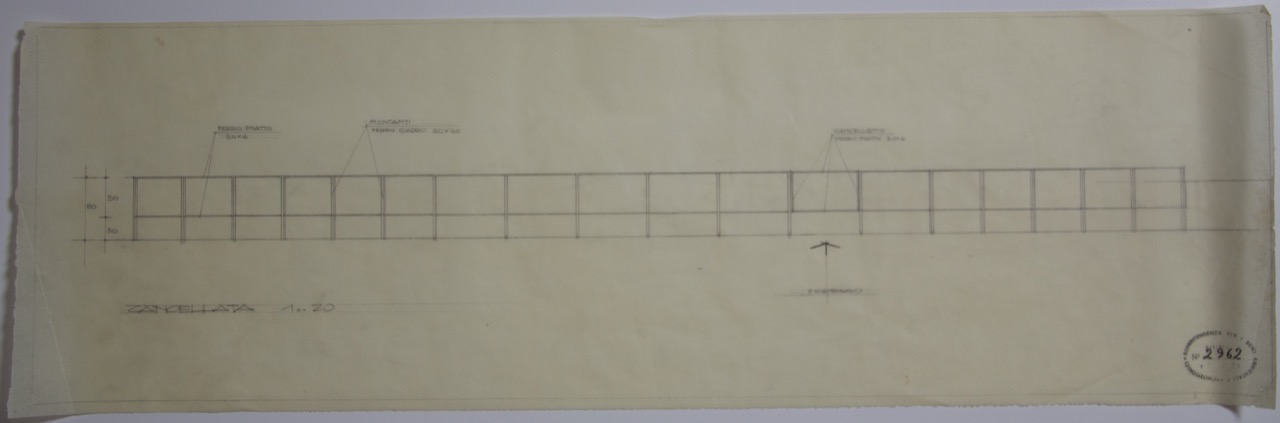 disegno architettonico, Sezione della pianta del pianerottolo del Battistero degli Ariani di Ravenna di Anonimo italiano (XIX-XX)