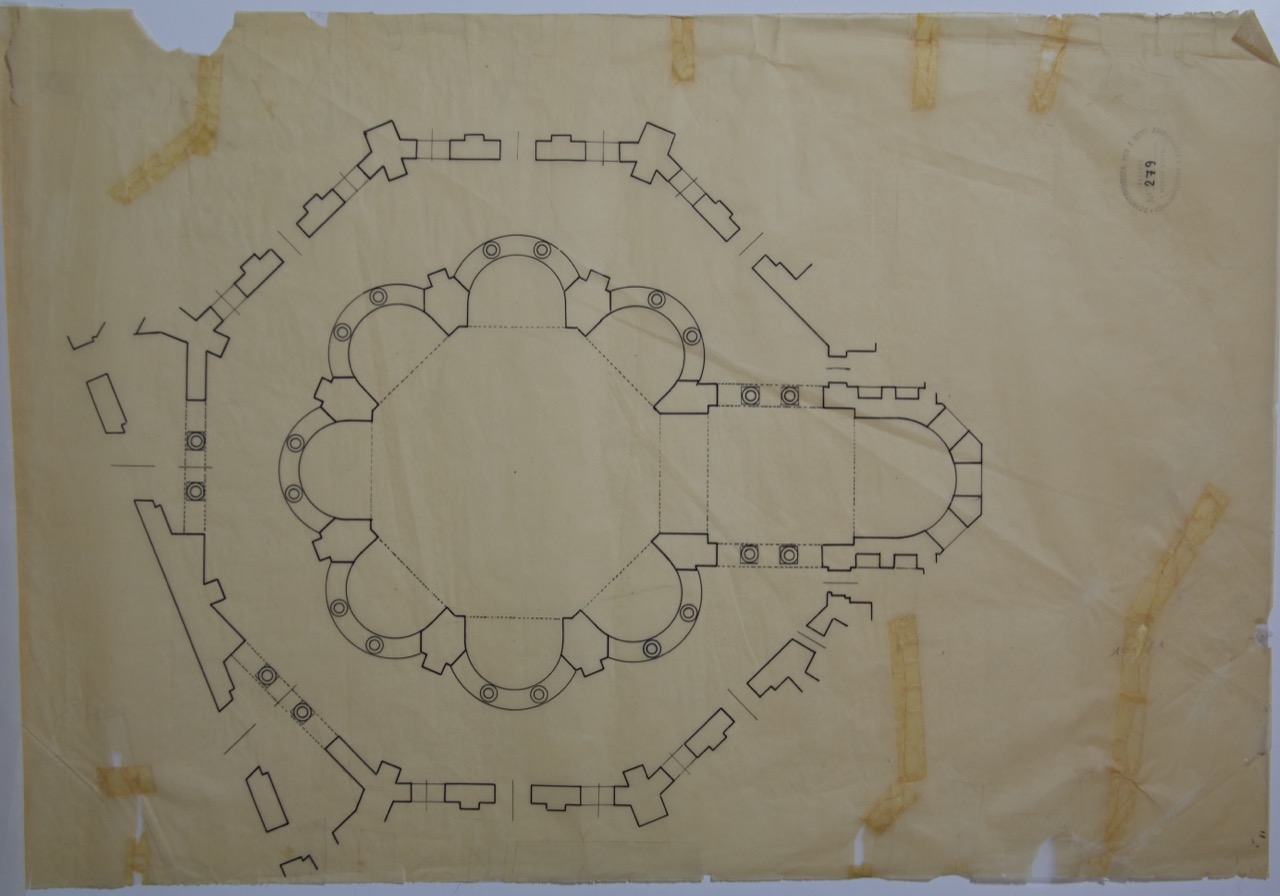 disegno architettonico, Pianta della basilica di San Vitale di Ravenna di Anonimo italiano (XIX-XX)