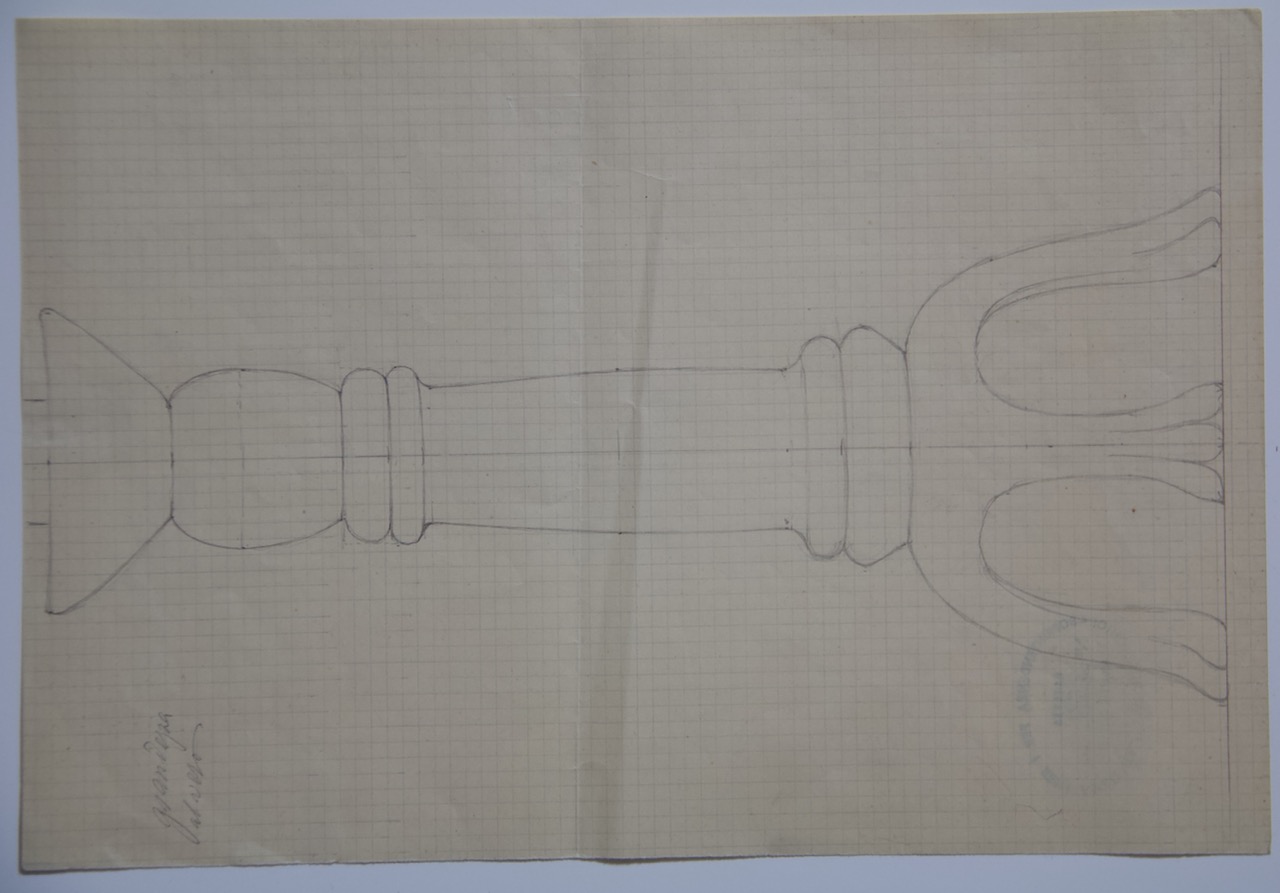disegno architettonico, Disegno per un candelabro della basilica di San Vitale di Ravenna di Anonimo italiano (XX)