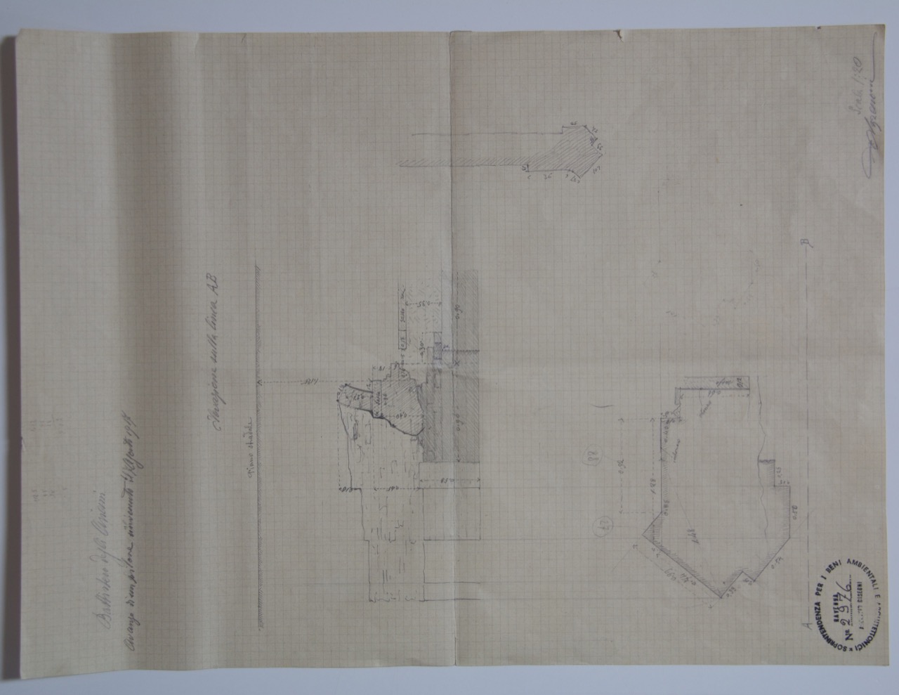 disegno architettonico, Avanzo di un pilone del Battistero degli Ariani di Ravenna di Azzaroni, Alessandro (XX)