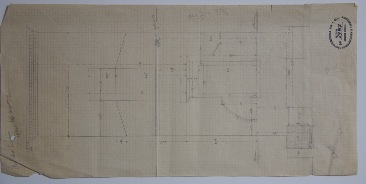 disegno architettonico, Rilievo del lato interno del Battistero degli Ariani di Ravenna di Azzaroni, Alessandro (XIX-XX)