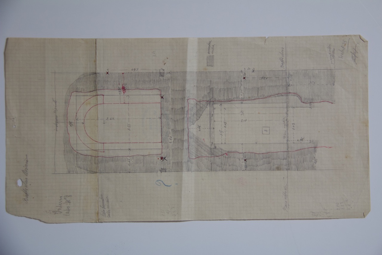 disegno architettonico, Rilievo del lato interno del Battistero degli Ariani di Ravenna di Azzaroni, Alessandro (XIX-XX)