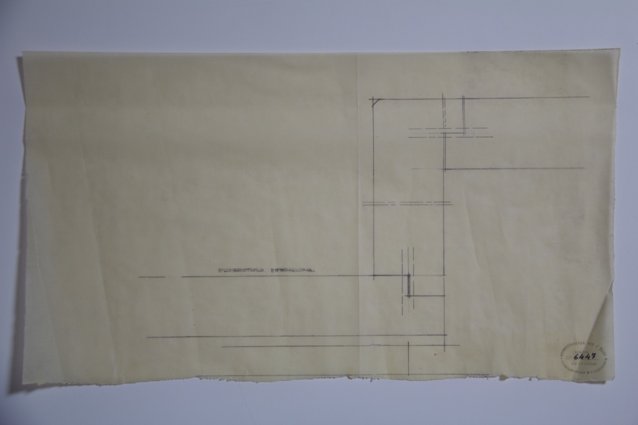 disegno architettonico, Pianta del pianerottolo superiore della scala del Battistero degli Ariani di Ravenna di Anonimo italiano (XIX-XX)