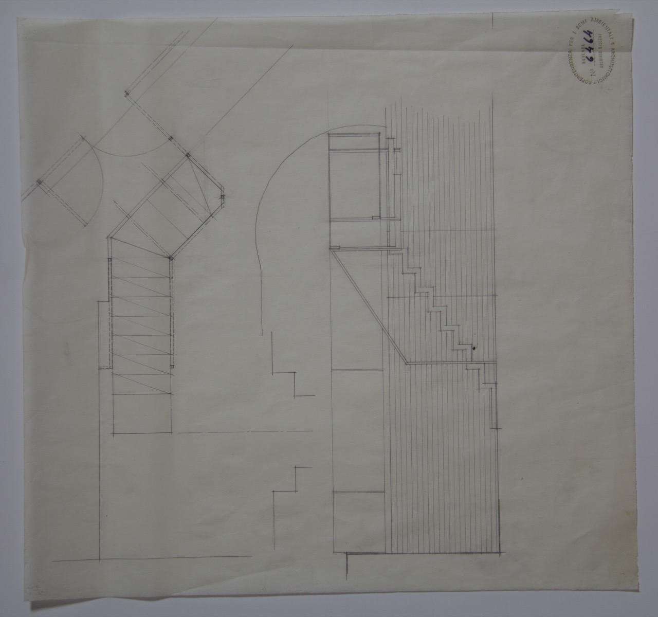 disegno architettonico, Prospetto della scala di accesso al Battistero degli Ariani di Ravenna di Anonimo italiano (XIX-XX)