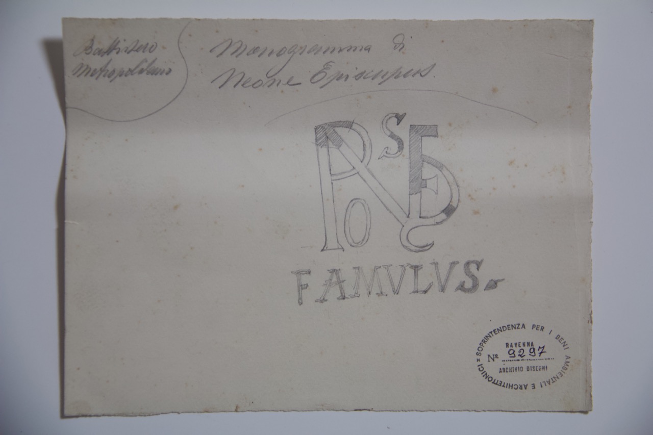 disegno architettonico, Monogramma di Neone Episcopus del Battistero Neoniano di Ravenna di Anonimo italiano (XIX-XX)