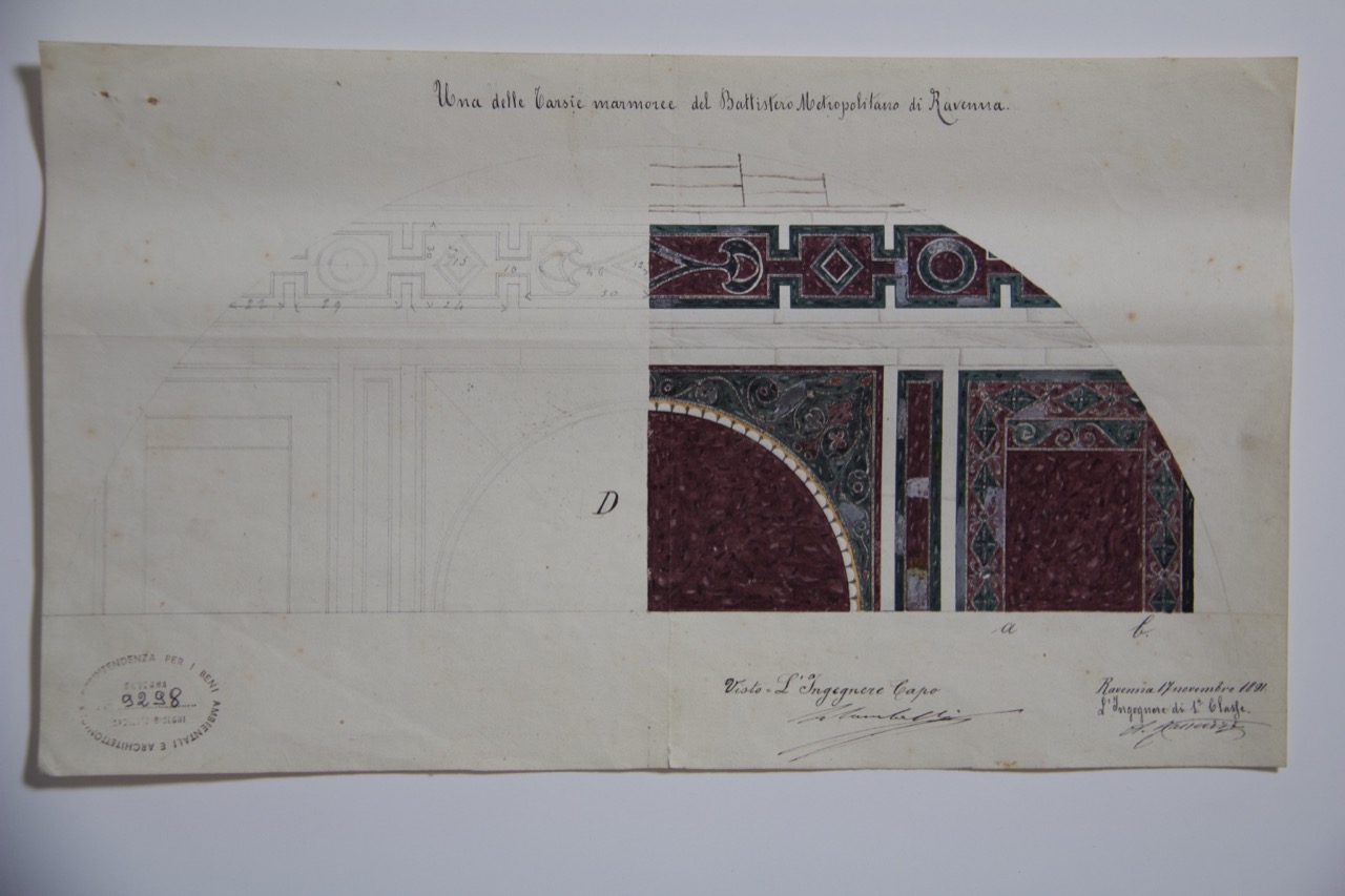 disegno architettonico, Una delle tarsie marmoree del Battistero Neoniano di Ravenna di Ranuzzi, Alessandro (XIX)