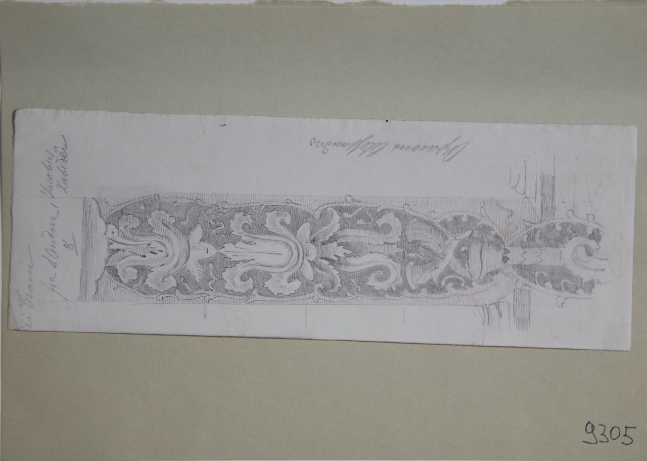 disegno architettonico, Decorazione parietale musiva a candelabra del Battistero Neoniano di Ravenna di Azzaroni, Alessandro (XIX-XX)