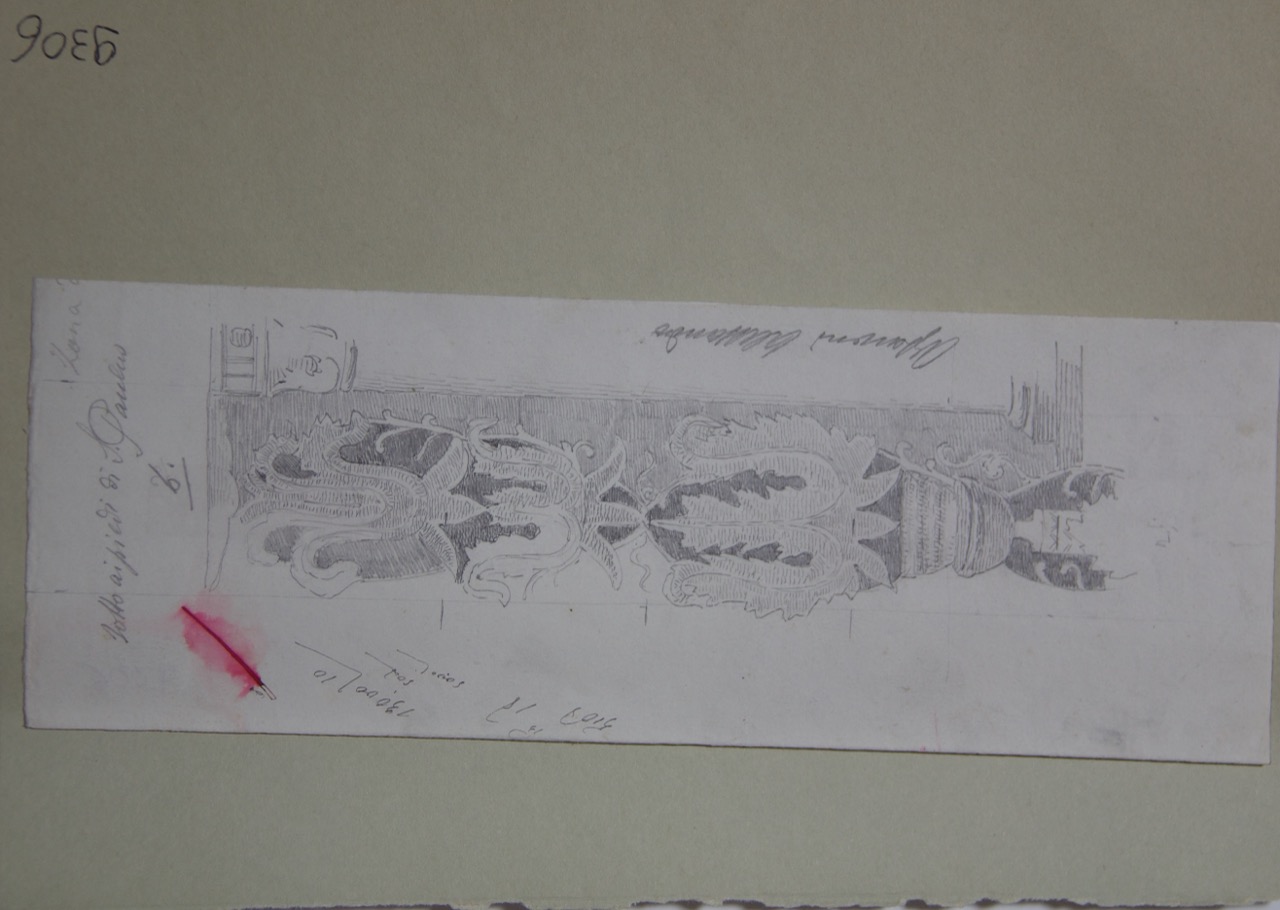 disegno architettonico, Decorazione parietale musiva a candelabra del Battistero Neoniano di Ravenna di Azzaroni, Alessandro (XIX-XX)