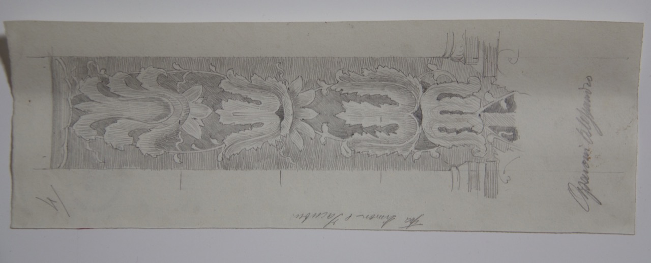 disegno architettonico, Decorazione parietale musiva a candelabra del Battistero Neoniano di Ravenna di Azzaroni, Alessandro (XIX-XX)