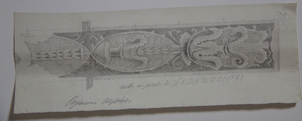 disegno architettonico, Decorazione parietale musiva a candelabra del Battistero Neoniano di Ravenna di Azzaroni, Alessandro (XIX-XX)