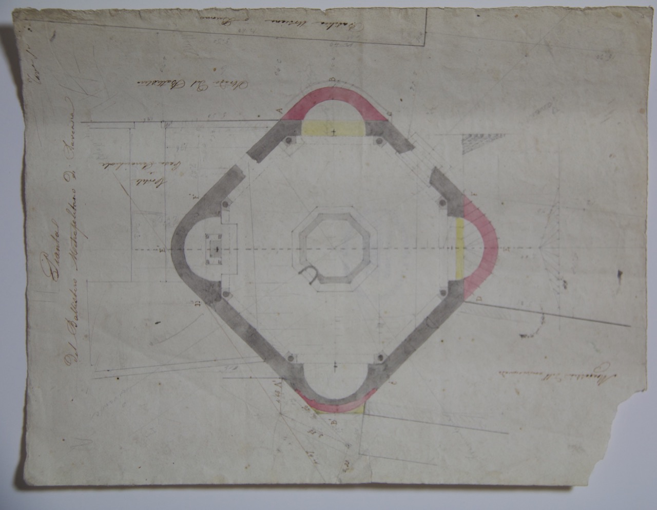 disegno architettonico, Pianta del Battistero Neoniano di Ravenna di Anonimo italiano (XIX-XX)