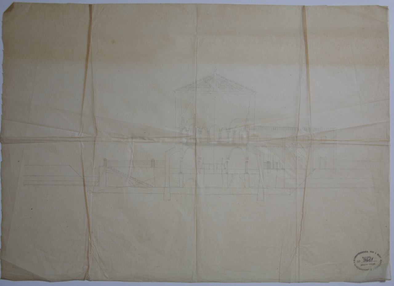 disegno architettonico, Sezione del Battistero Neoniano di Ravenna di Anonimo italiano (XIX-XX)