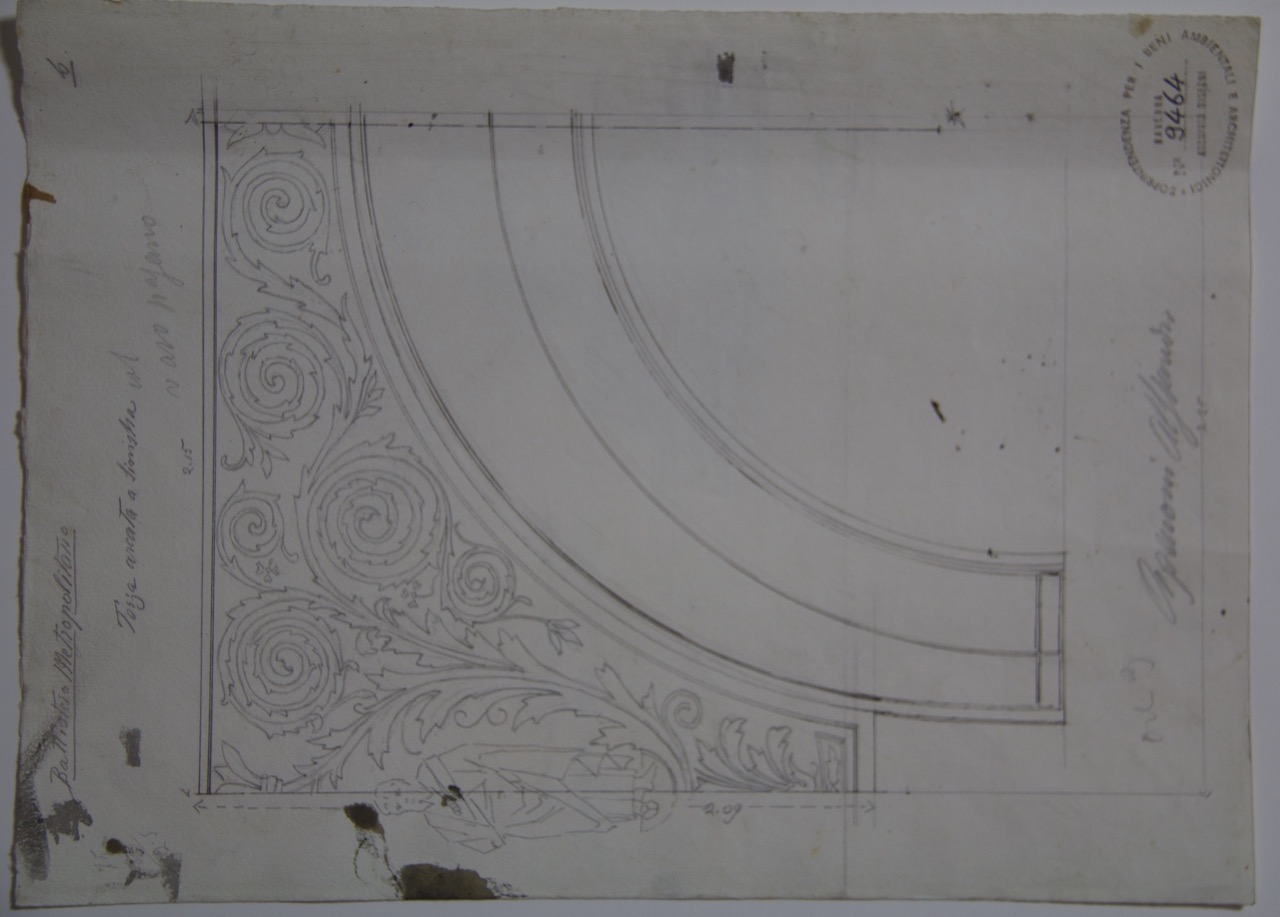disegno architettonico, Decorazione nella terza arcata a sinistra del Battistero Neoniano di Ravenna di Azzaroni, Alessandro (XIX-XX)