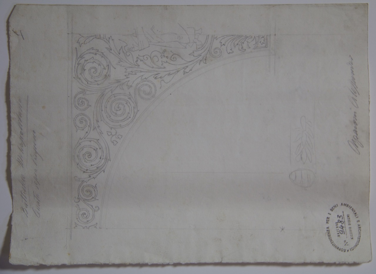disegno architettonico, Decorazione musiva dell’arcata sopra l’ingresso del Battistero Neoniano di Ravenna di Azzaroni, Alessandro (XIX-XX)