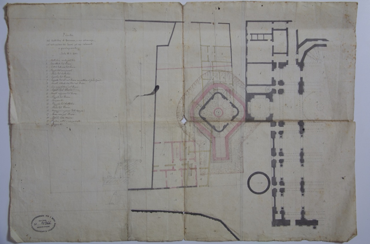 disegno architettonico, Pianta del Battistero Neoniano di Ravenna di Anonimo italiano (XIX-XX)