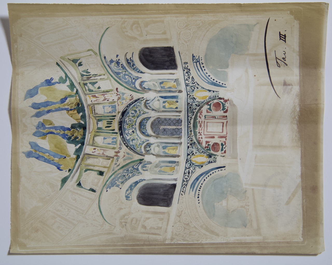 disegno architettonico, Interno del Battistero Neoniano di Ravenna di Anonimo italiano (XIX-XX)