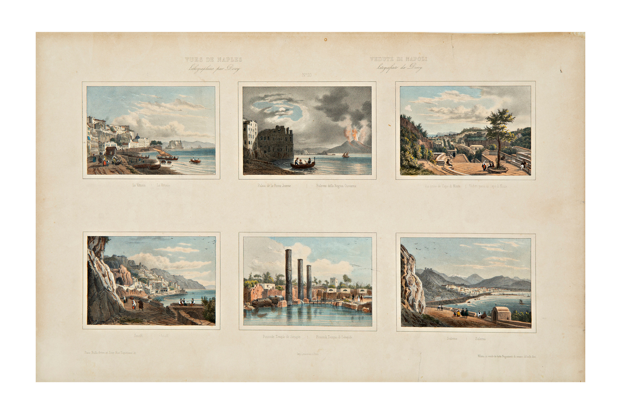 Vedute di Napoli, Sei vedute di Napoli (stampa) di Deroy, Isidore-Laurent (XIX)