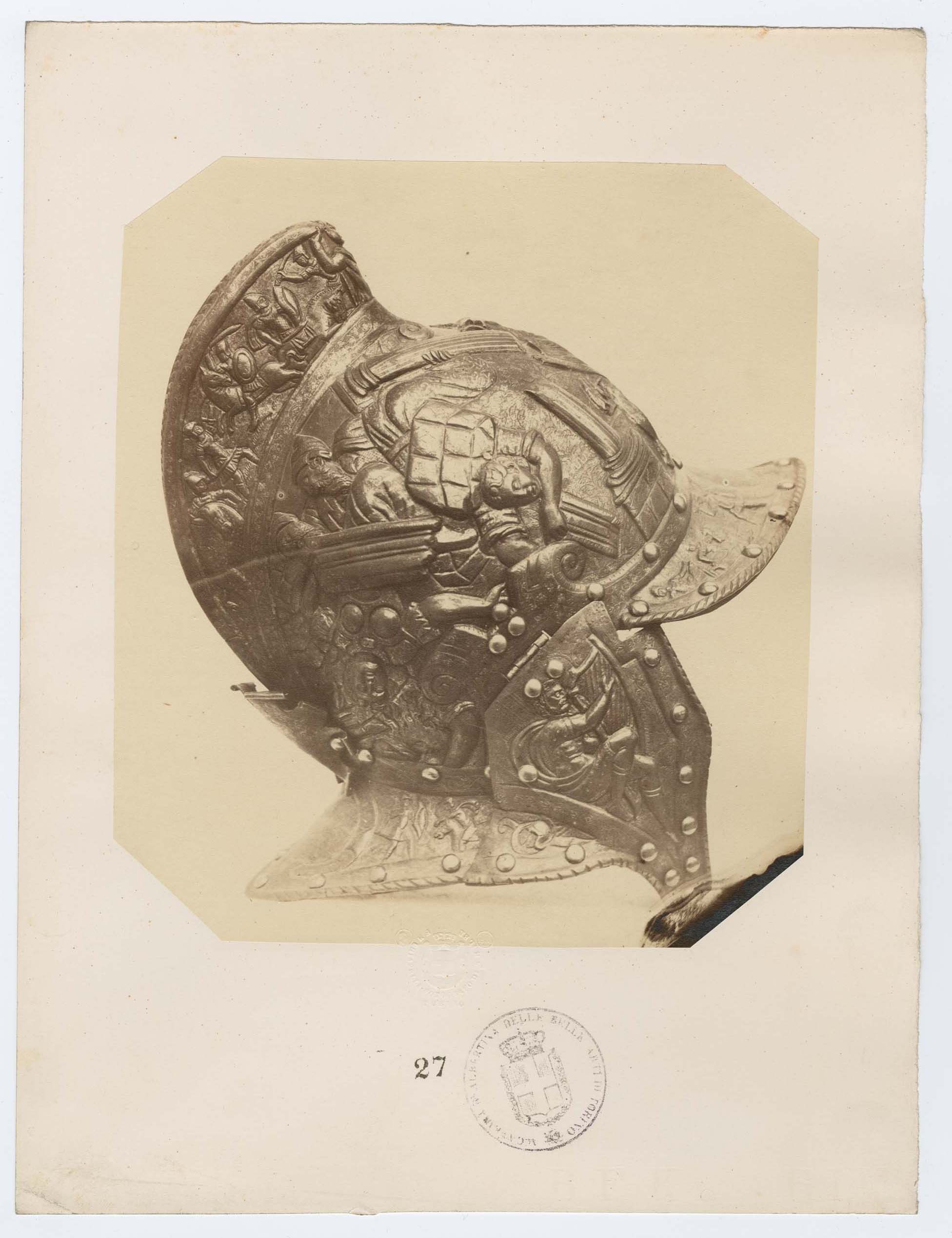 Torino - Armeria Reale - Armi difensive - Armature (parti) - Elmi - E36 (positivo) di Chiapella, Francesco Maria (terzo quarto XIX)