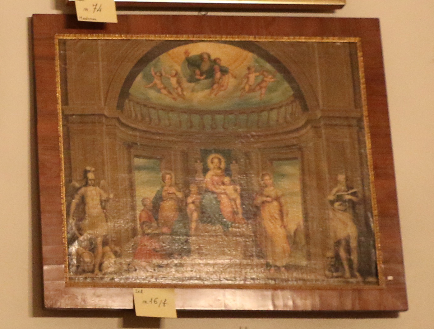 Madonna con il Bambino in trono tra santi e Fra Sabba da Castiglione (dipinto, pendant) - ambito faentino (XIX)