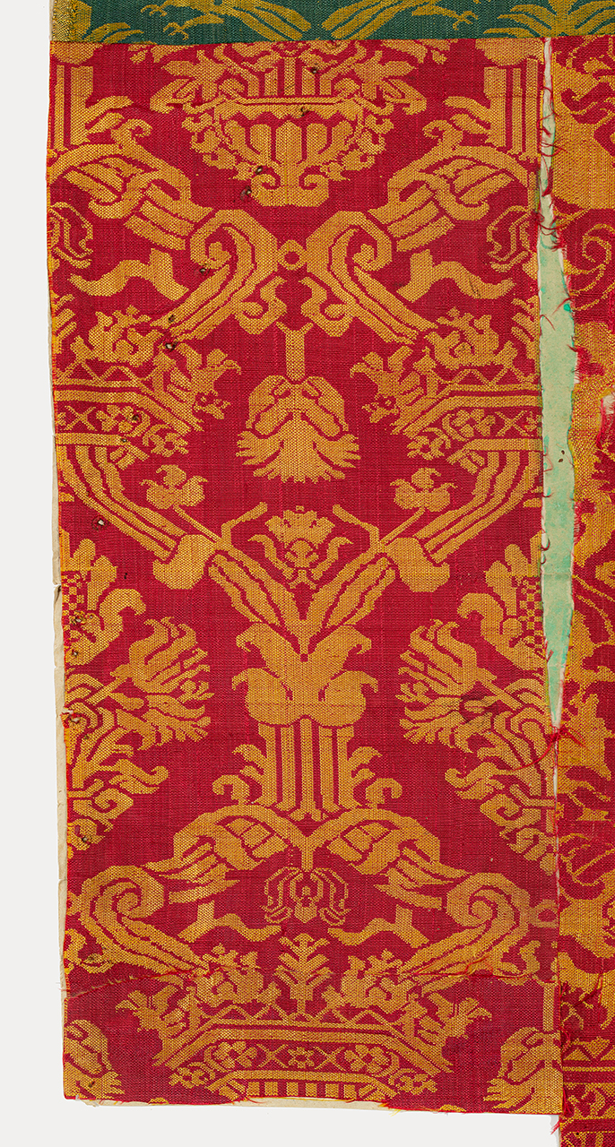 tessuto, frammento - manifattura italiana (fine/ inizio XVI-XVII)