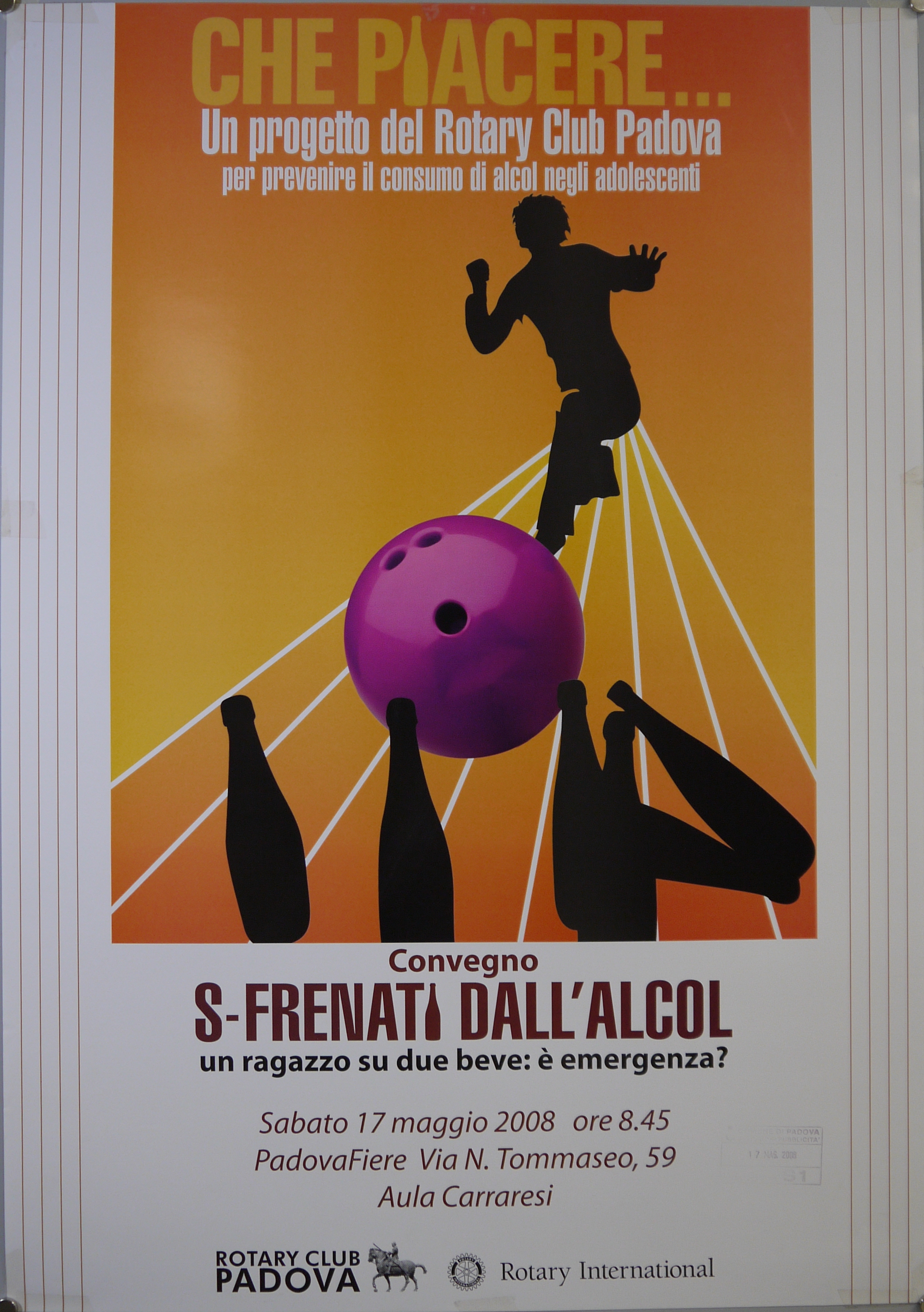 Giocatore di bowling in pista (manifesto) - ambito veneto (inizio XXI)