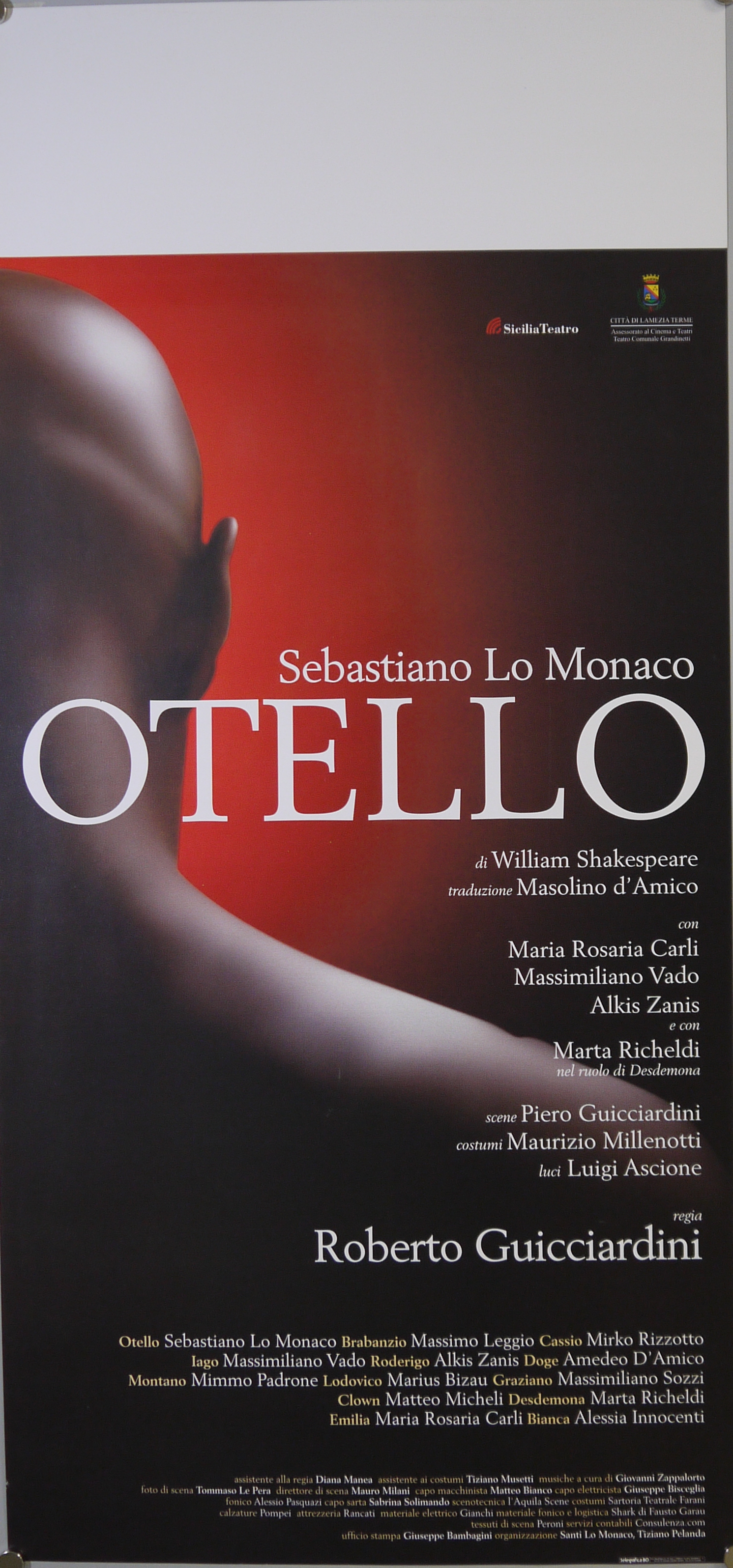 Otello a torso nudo, visto di schiena (locandina) - ambito siciliano (inizio XXI)