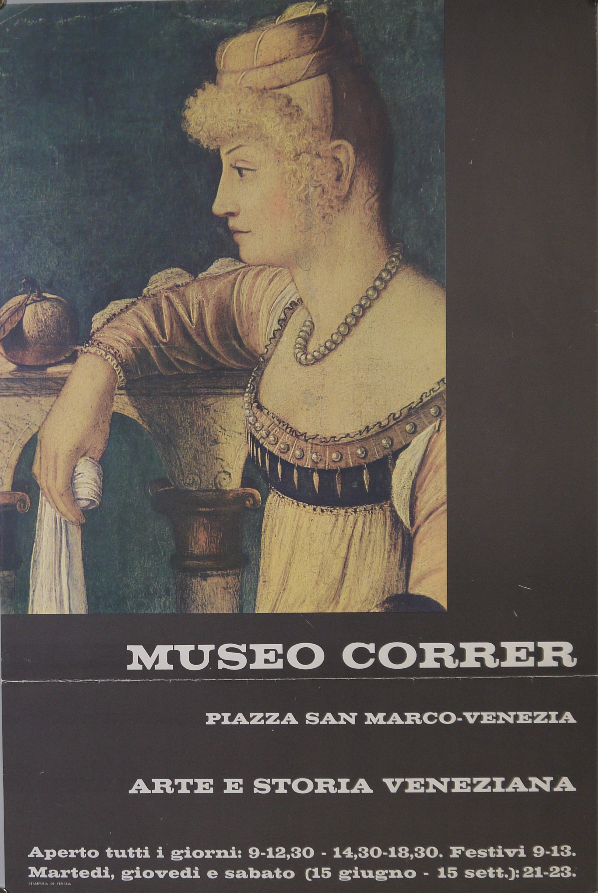 Vittore Carpaccio, "Le due dame". Museo Correr, Venezia. Dettaglio (locandina) - ambito veneto (ultimo quarto XX)