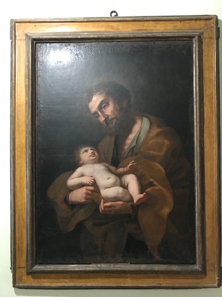 San Giuseppe con Gesù Bambino (dipinto, opera isolata) - ambito italiano (sec. XVII)