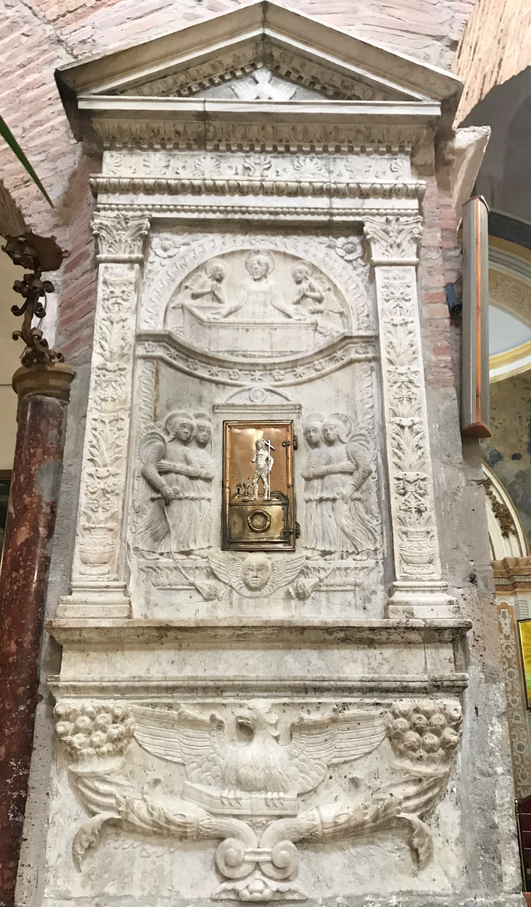 Cristo in pietà tra angeli (tabernacolo - a tempietto, opera isolata) - bottega italiana (fine sec. XV)