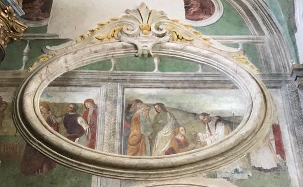 decorazione plastico-pittorica, elemento d'insieme - bottega romana (sec. XVIII)