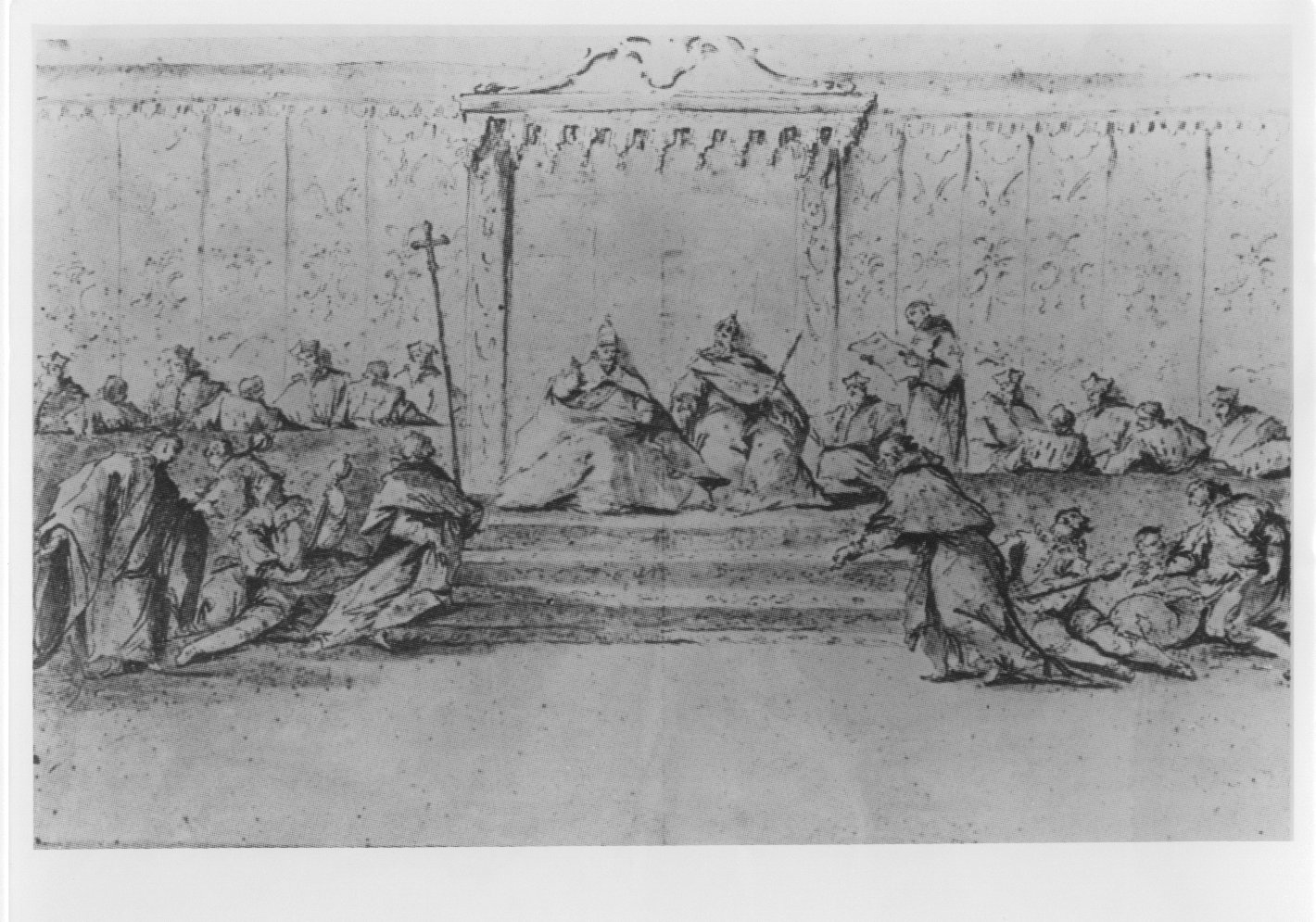 Pace di Bologna fra papa Clemente VII e l'imperatore Carlo V (1530), Fasti veneziani (disegno) di Giovanni Antonio Guardi (XVIII)