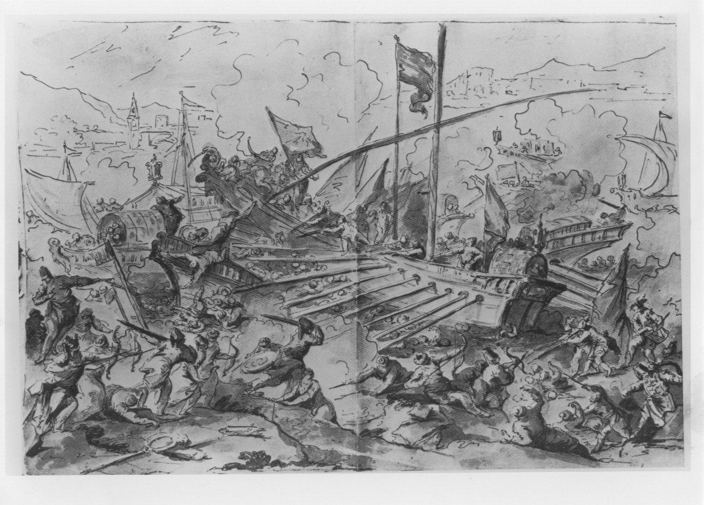 Battaglia di Lepanto (1571), Fasti veneziani (disegno) di Giovanni Antonio Guardi (XVIII)