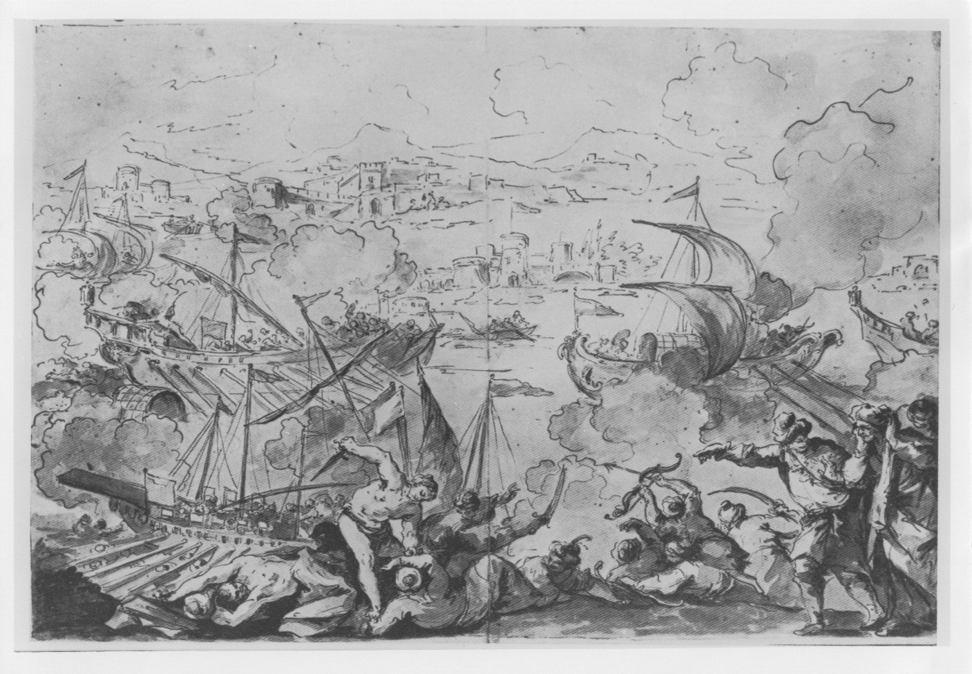 Vittoria dei veneziani sui turchi ai Dardanelli (1656), Fasti veneziani (disegno) di Giovanni Antonio Guardi (XVIII)