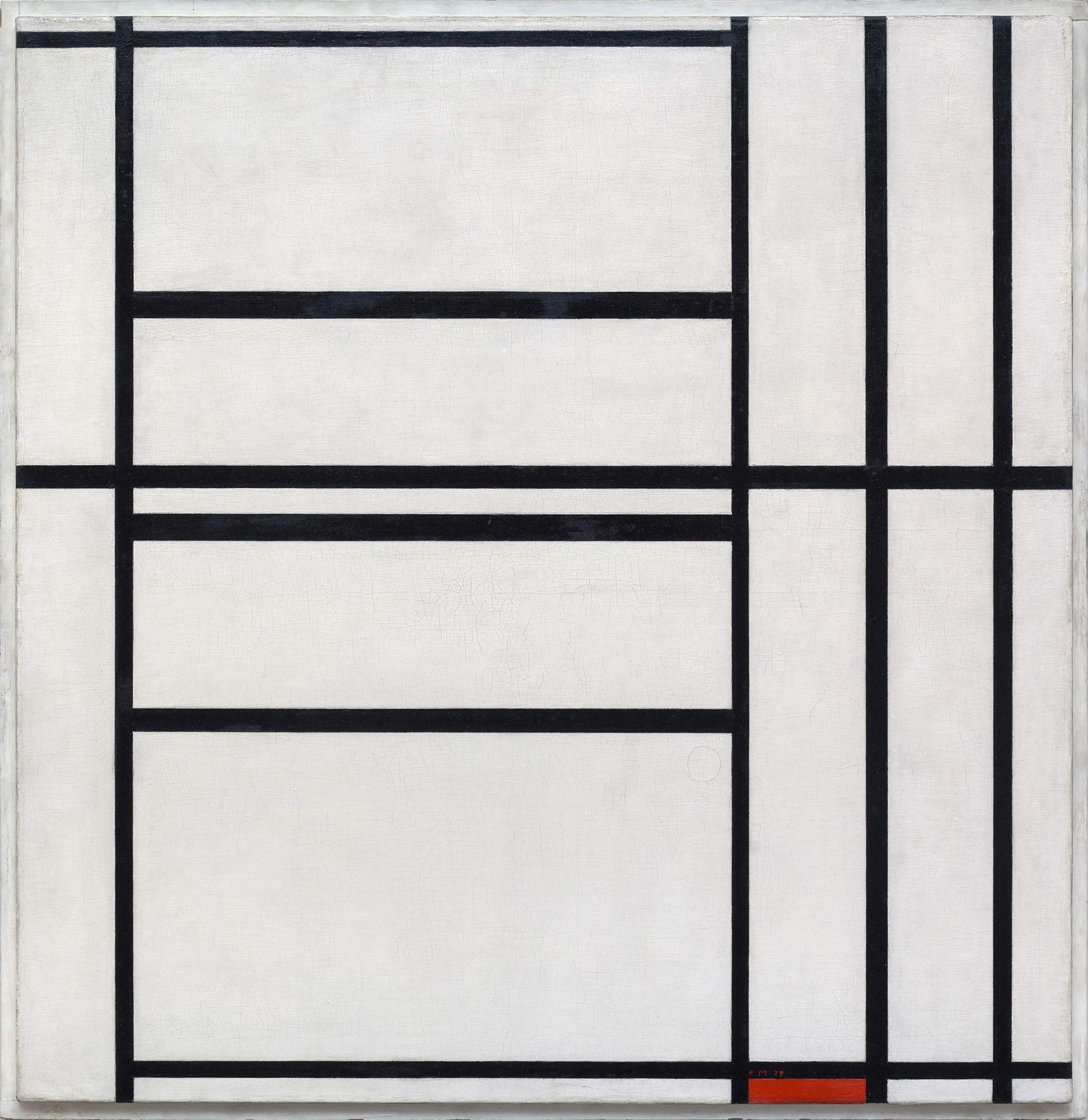 Composizione n. 1 con grigio e rosso 1938/ Composizione con rosso 1939, composizione astratta (dipinto) di Mondrian Piet (secondo quarto XX)