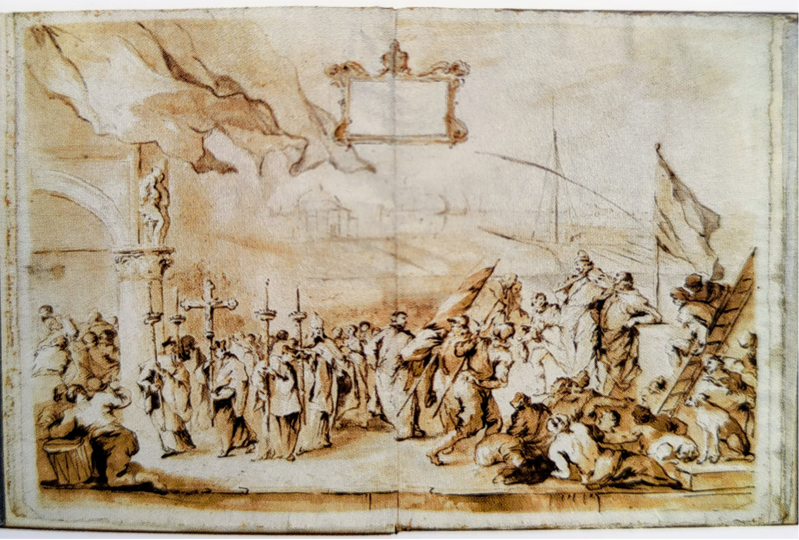 Ritorno vittorioso di Andrea Contarini a Venezia dopo la sconfitta dei genovesi a Chioggia (1380), Fasti veneziani (disegno) di Giovanni Antonio Guardi (XVIII)