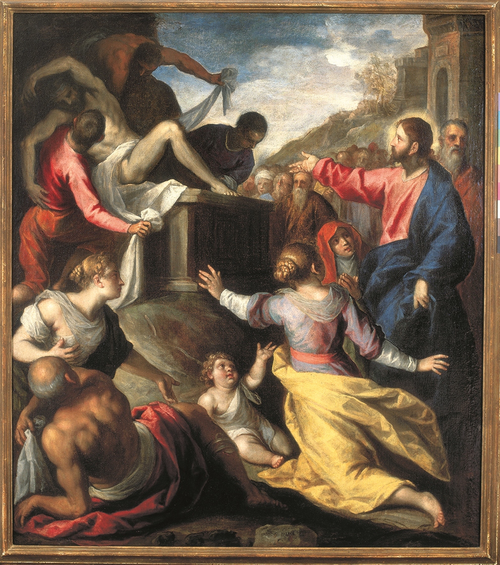 Resurrezione di Lazzaro, resurrezione di Lazzaro (dipinto, opera isolata) di Negretti Jacopo detto Palma il Giovane (XVI)