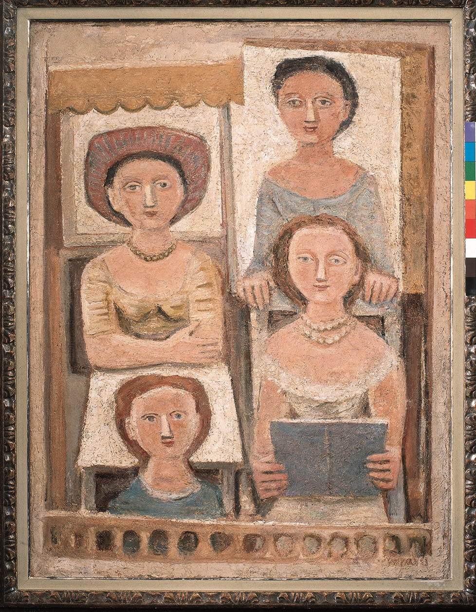 Donne al tavolino, figure femminili (dipinto, opera isolata) di Campigli Massimo (XX)