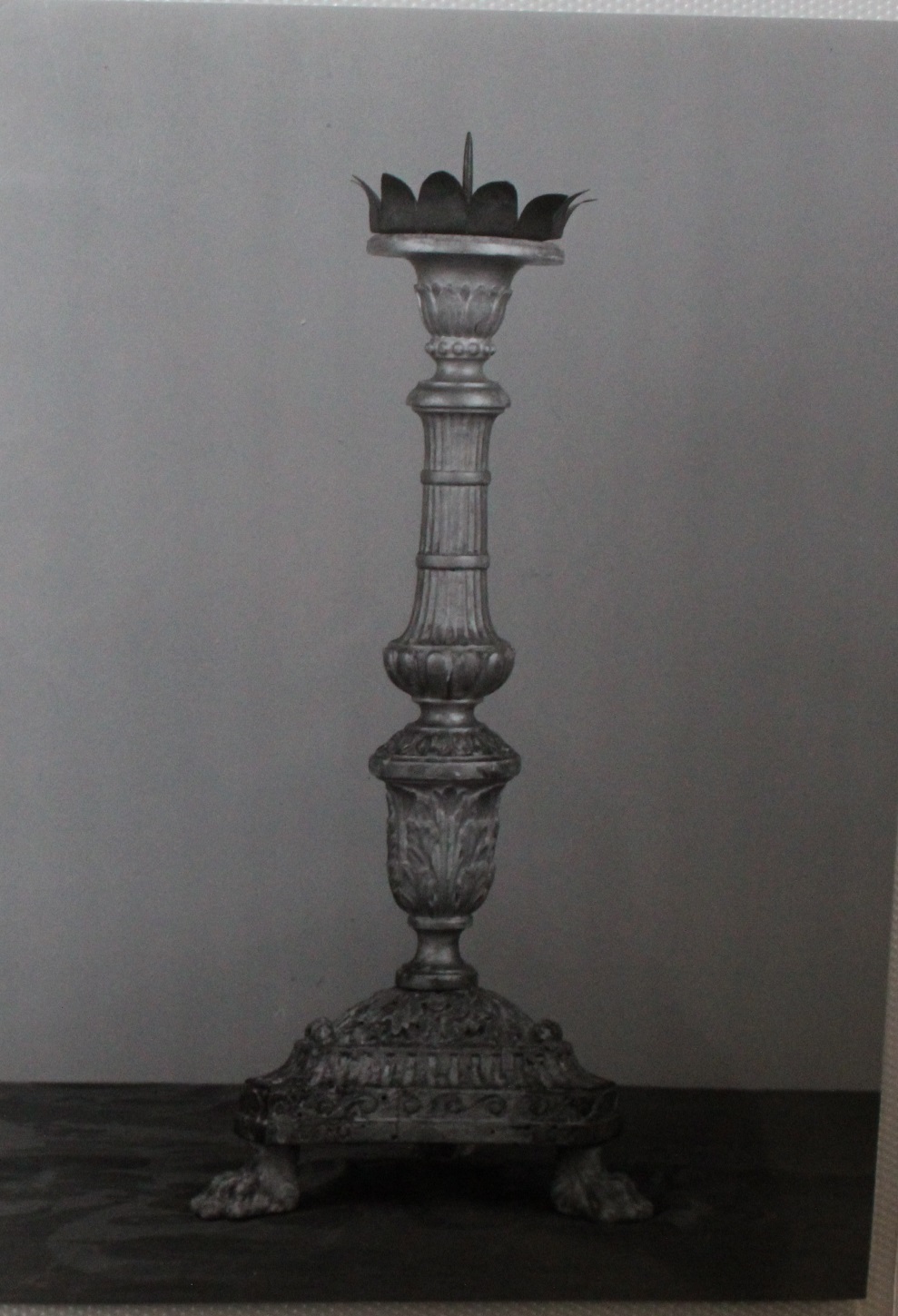 candeliere d'altare, opera isolata - bottega faentina (prima metà XIX)