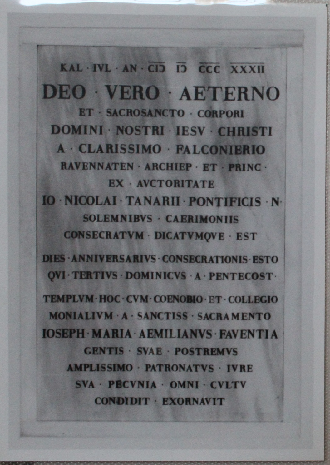 lapide commemorativa, opera isolata - bottega romagnola (secondo quarto XIX)