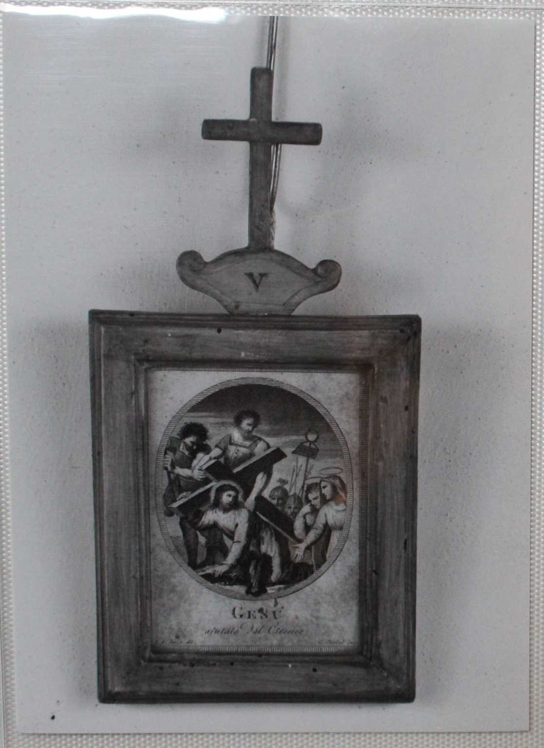 Gesù aiutato da Simone il Cireneo a portare la croce (stampa, elemento d'insieme) di Agricola Luigi, Petrini Giovanni (fine/ inizio XVIII-XIX)