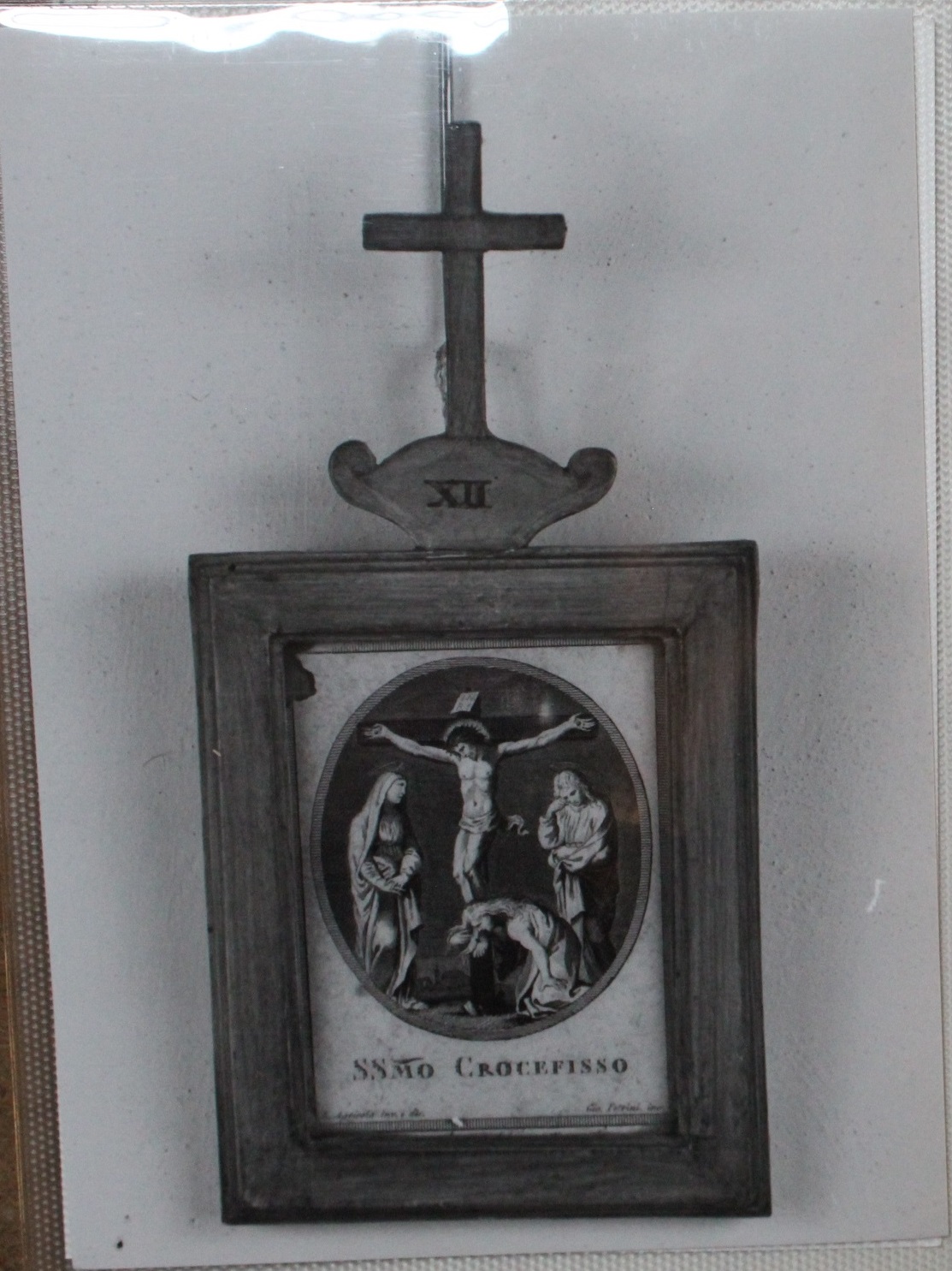 Gesù innalzato e morto in croce (stampa, elemento d'insieme) di Agricola Luigi, Petrini Giovanni (fine/ inizio XVIII-XIX)