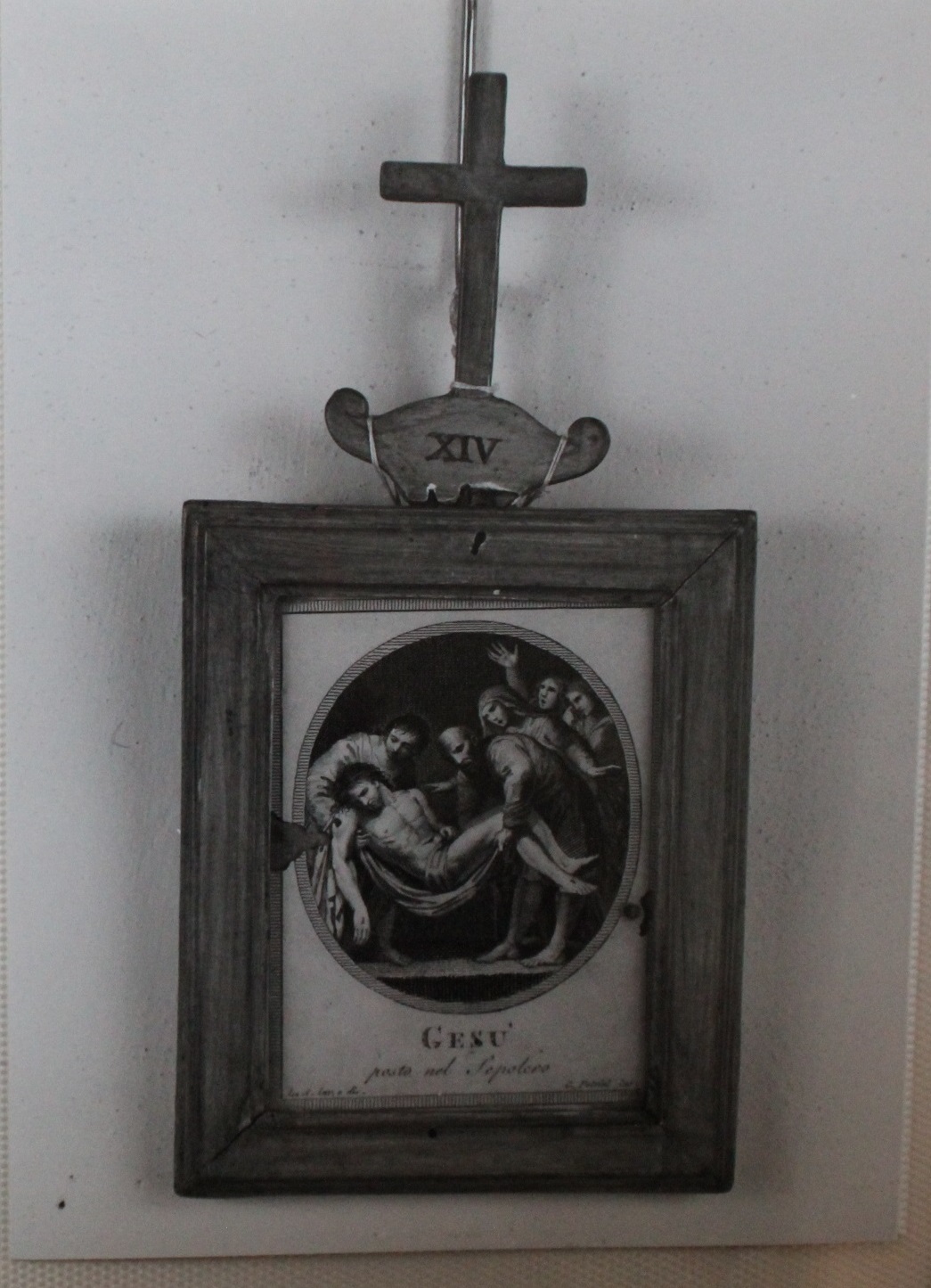 Gesù depoosto nel sepolcro (stampa, elemento d'insieme) di Agricola Luigi, Petrini Giovanni (fine/ inizio XVIII-XIX)