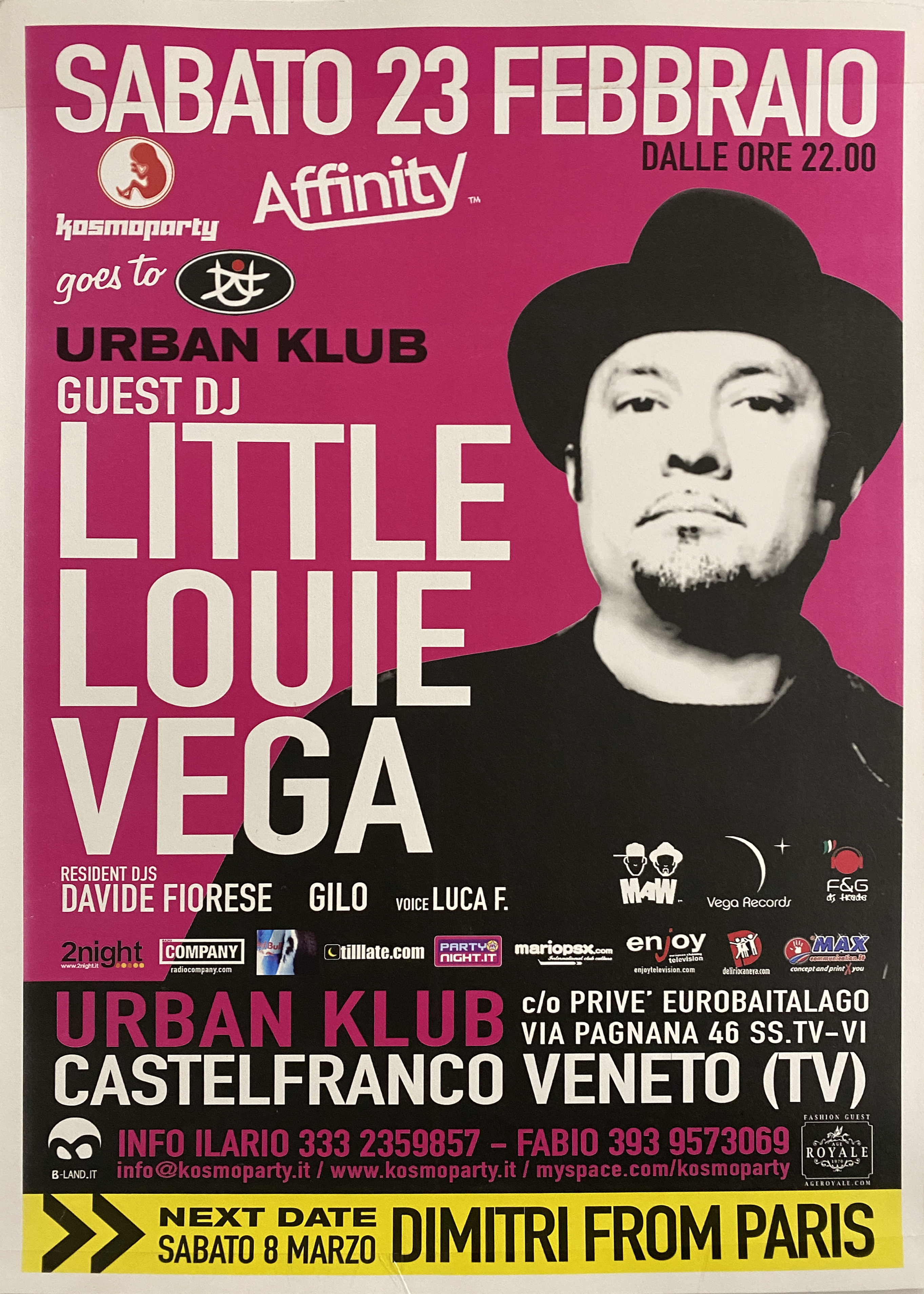 ritratto fotografico del deejay statunitense Little Louie Vega, pseudonimo di Luis Ferdinand Vega Jr (locandina) - ambito veneto (inizio XXI)