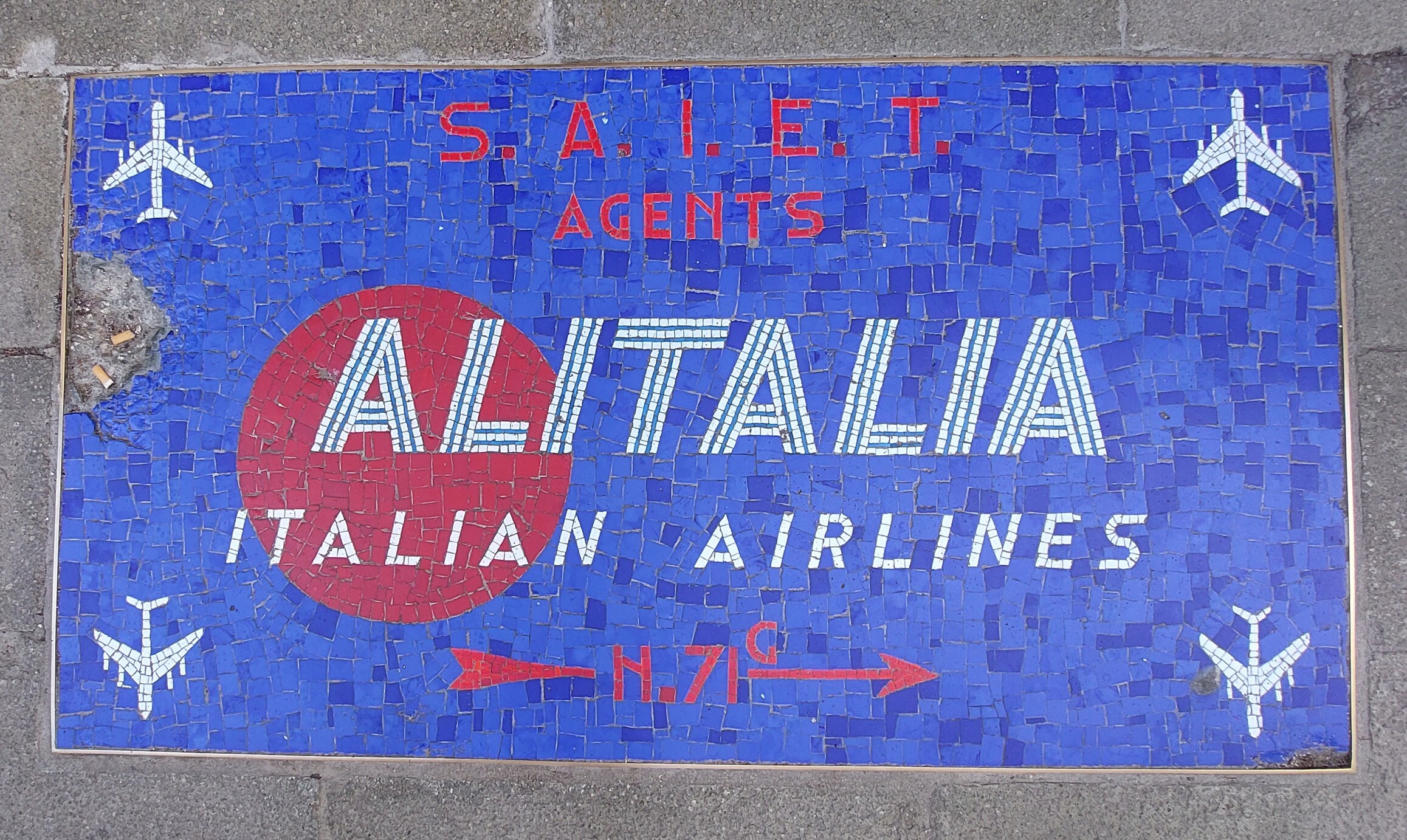 S.A.I.E.T. srl e Alitalia (pannello, opera isolata) - produzione veneziana (seconda metà XX)