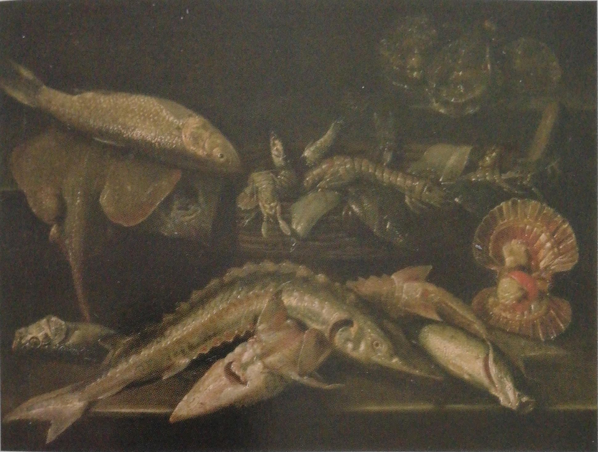 Natura morta con pesci e crostacei, natura morta con pesci (dipinto, opera isolata) di Recco Giuseppe (scuola) (seconda metà XVII)