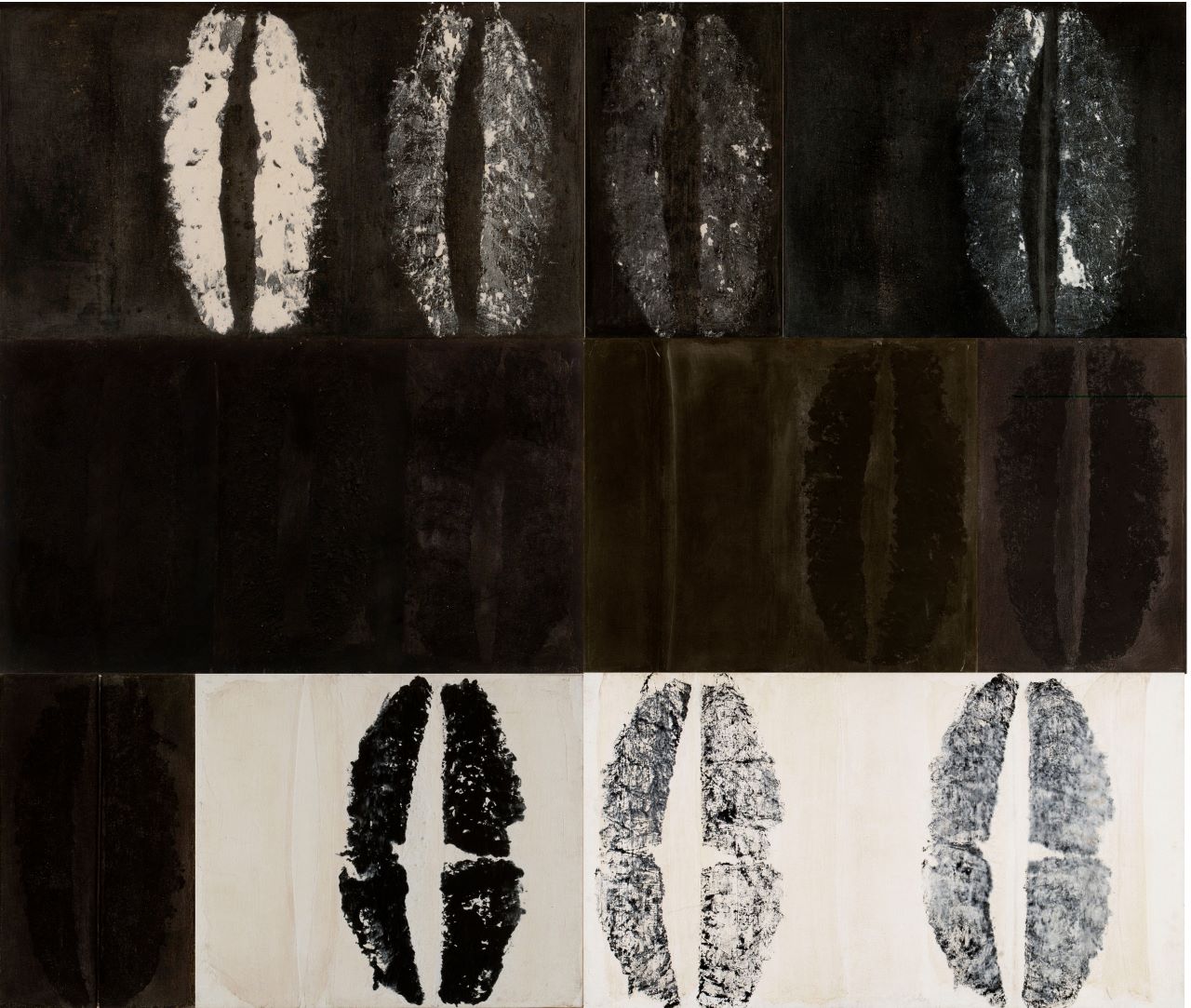 Murale primo nero, composizione astratta (opera bidimensionale) di Scialoja Toti (Sec. XX)