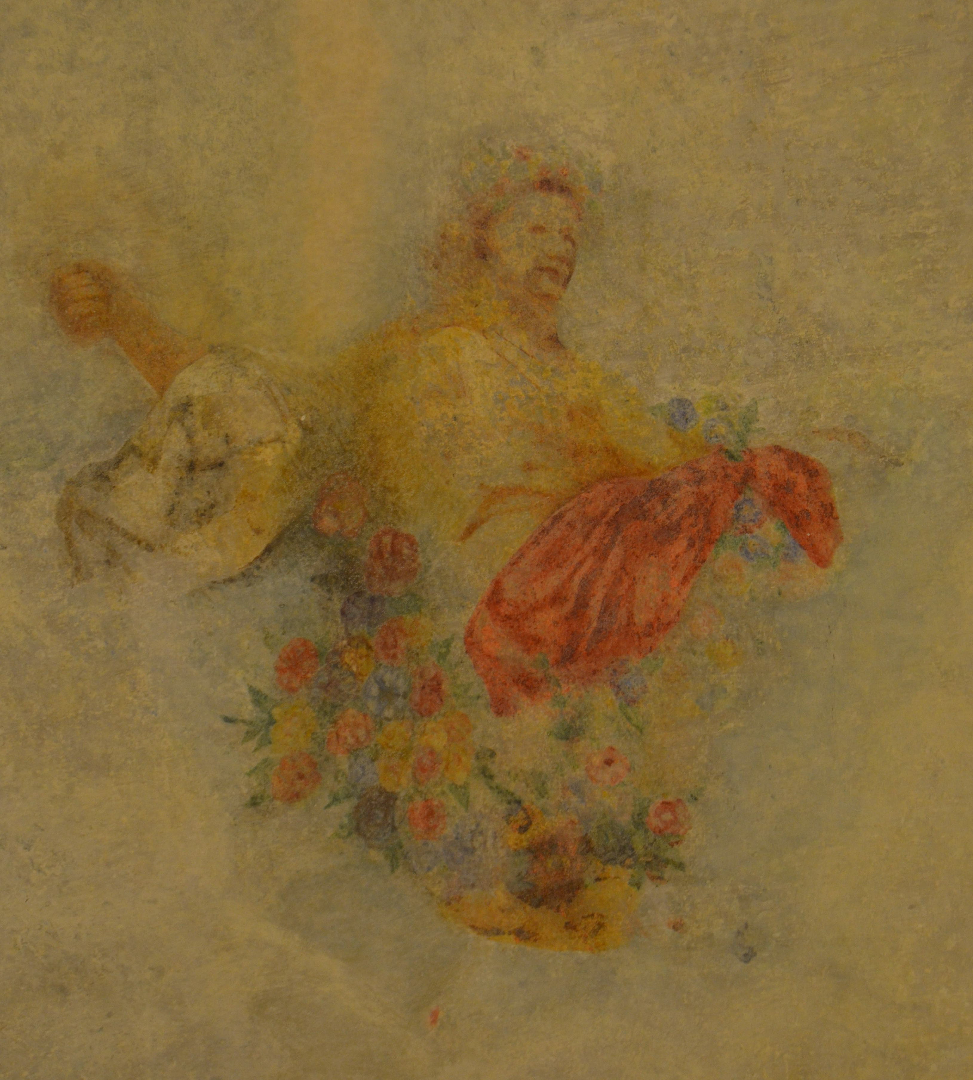 Flora (?), figura femminile con fiori (dipinto) (XVIII)