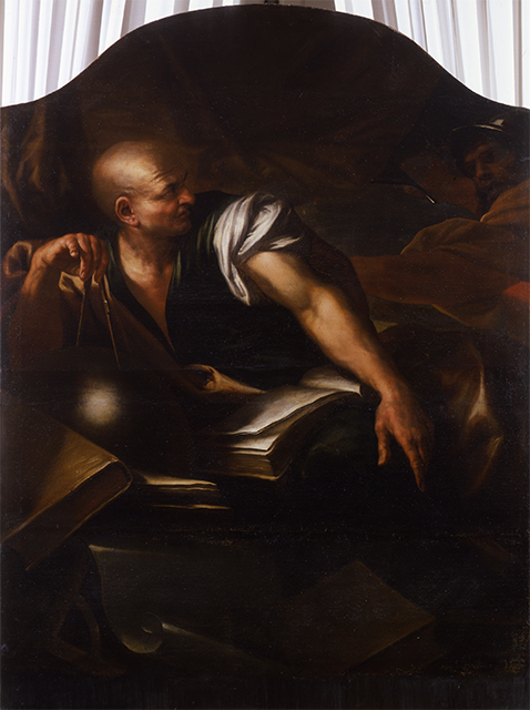 Archimede (dipinto, opera isolata) di Piola Domenico (attribuito) - ambito genovese (anni settanta XVII)