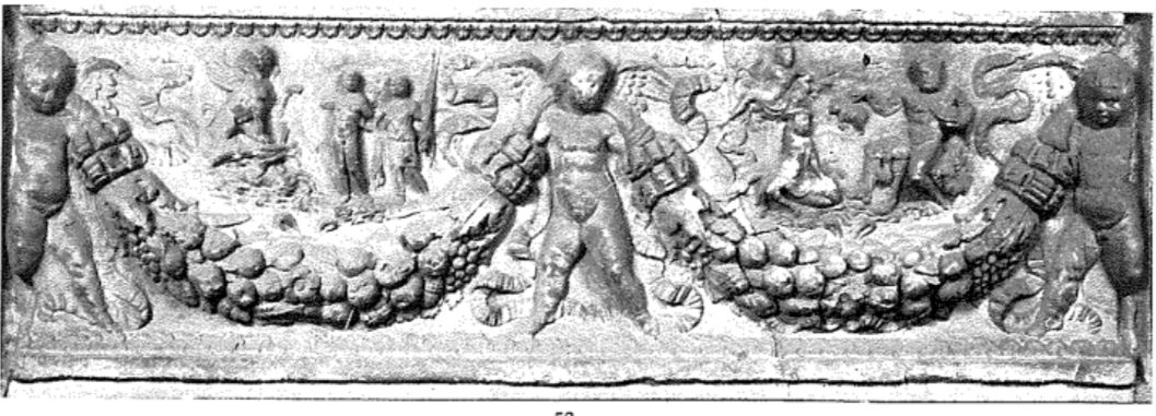 Edipo e la sfinge e Polifemo e Galatea (sarcofago/ fronte) (secondo quarto SECOLI/ II)