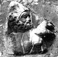 Figura maschile barbata con copricapo (frammento) (SECOLI/ ARCHI DI SECOLI/ IV-V)
